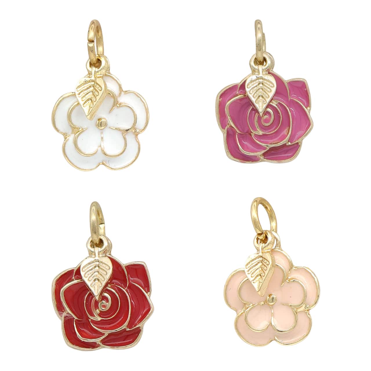 12 Pack: Enamel 3D Flower Charm Mix by Bead Landing™